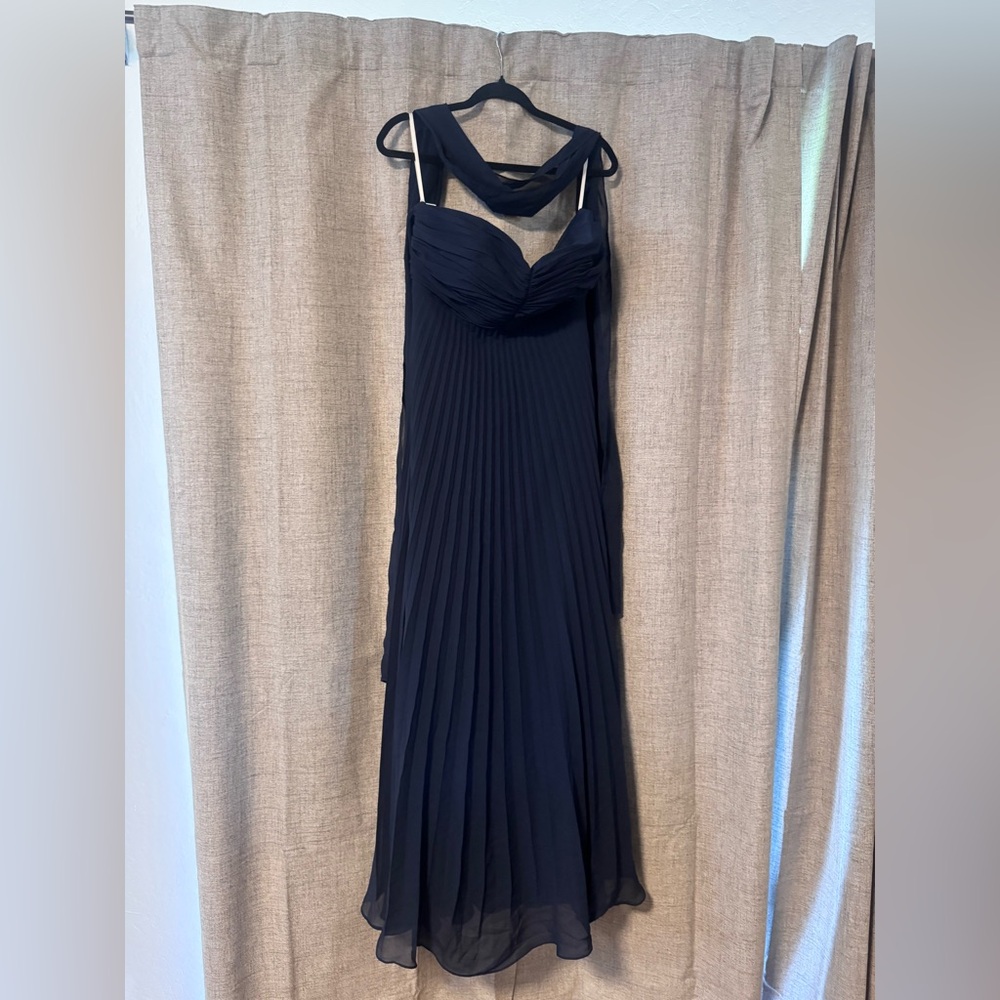 Amazon Navy Pleated Dress